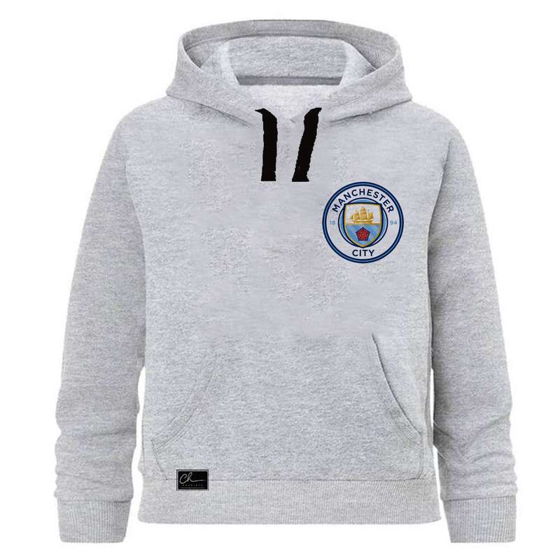 هودی پسرانه طرح Manchester city کد J85 رنگ طوسی