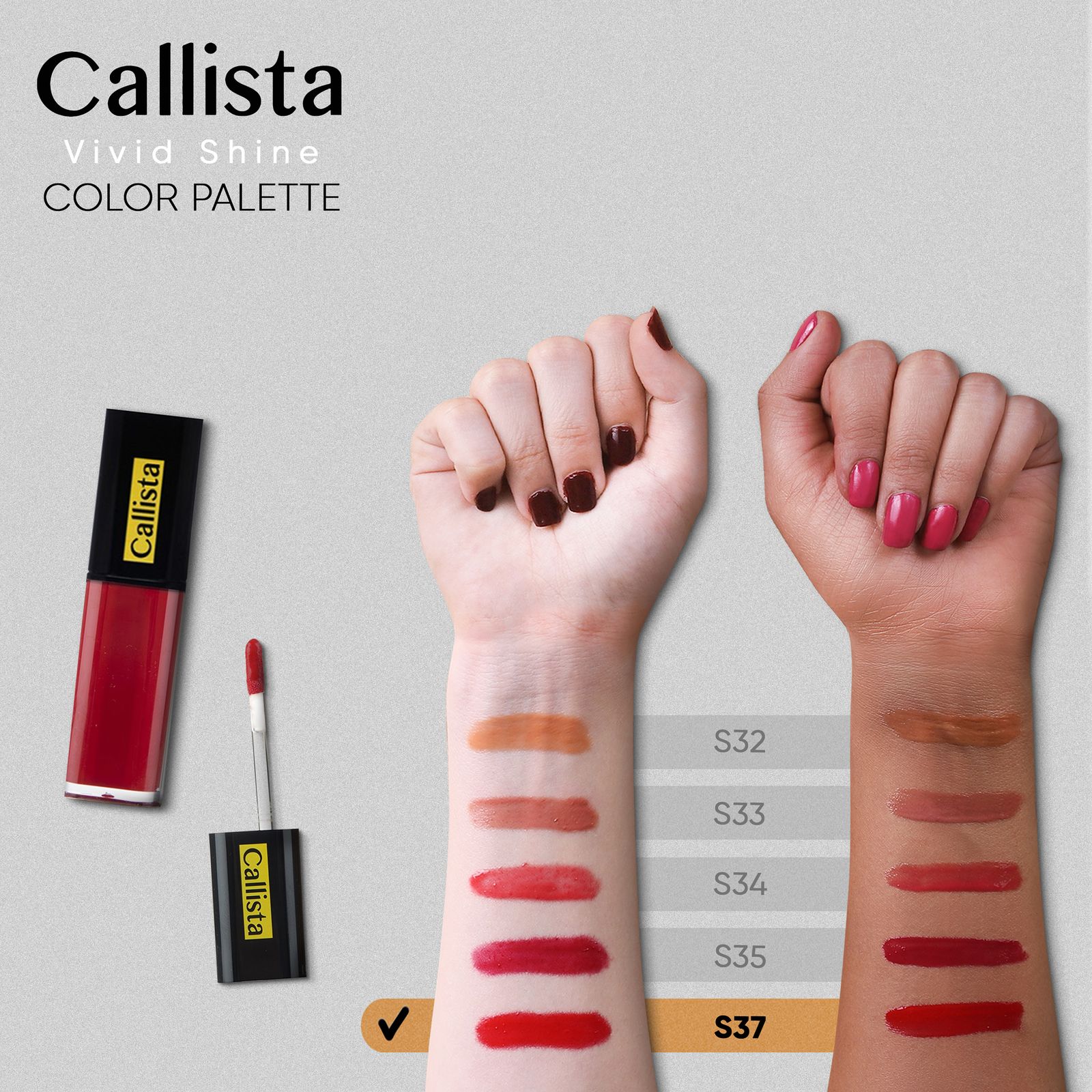 رژ لب مایع کالیستا مدل Vivid Shine شماره S37 - - 3