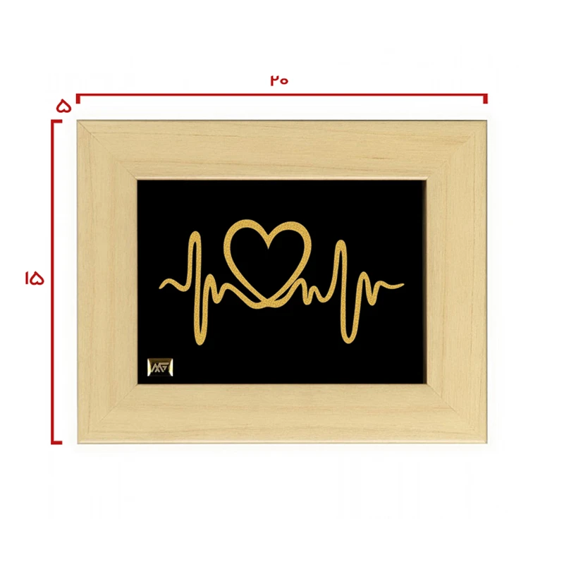 عکس شماره 2 : تابلو طلاکوب مارک گلد طرح مینیمال ضربان قلب
