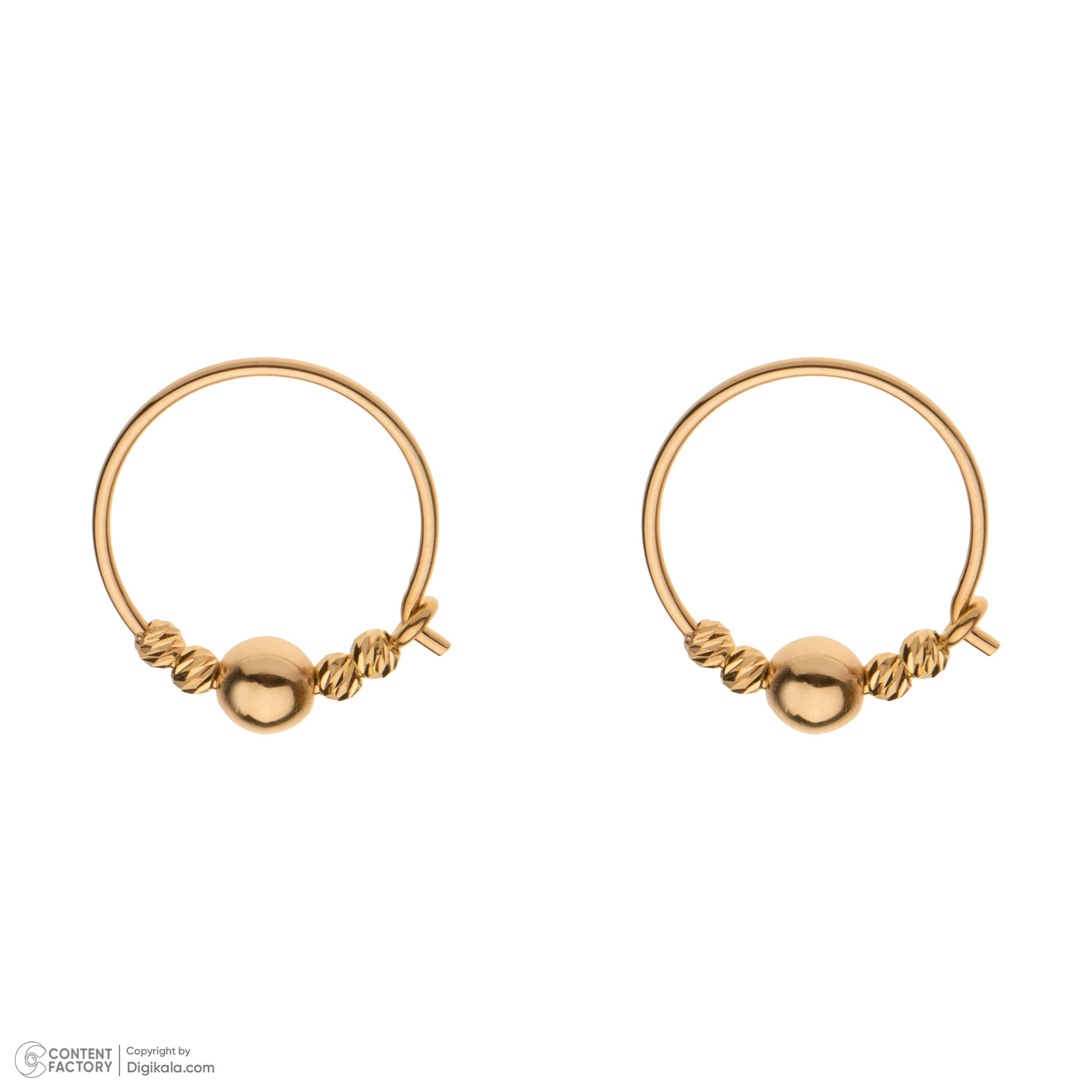 گوشواره حلقه‌ای طلا 18 عیار زنانه گلدم مدل E-3070007