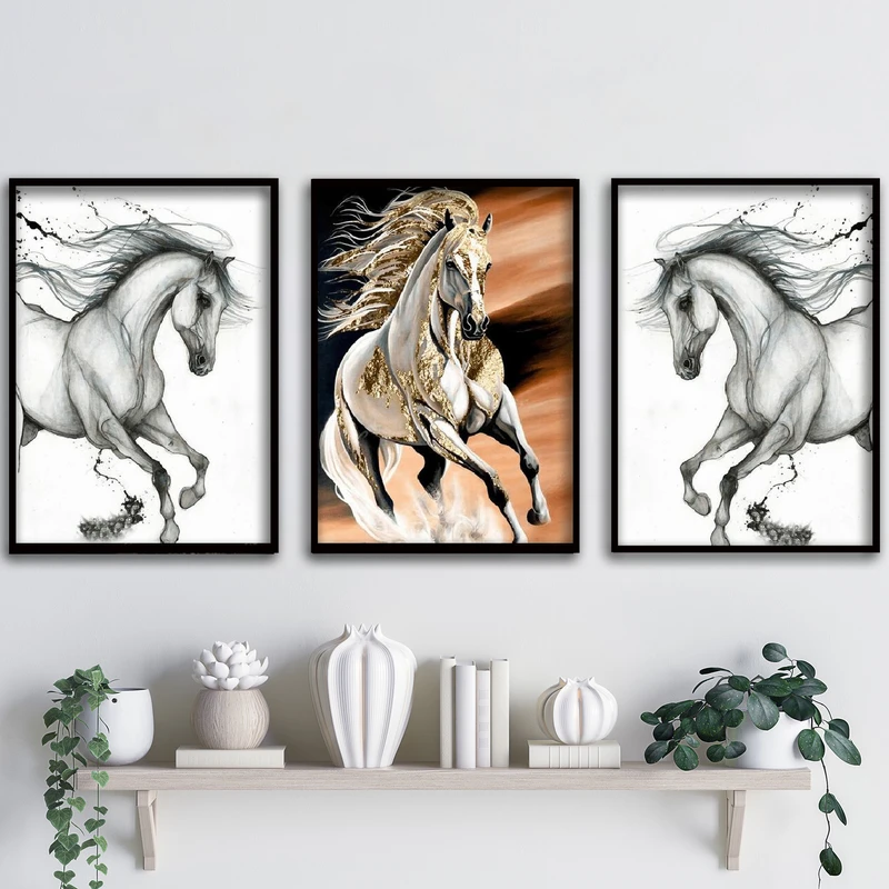 تابلو آتریسا طرح آبستره مدل ATA92 مجموعه 3 عددی 