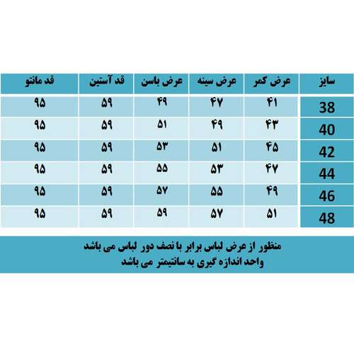 مانتو زنانه معراج مدل مرسانا رنگ سرمه ای