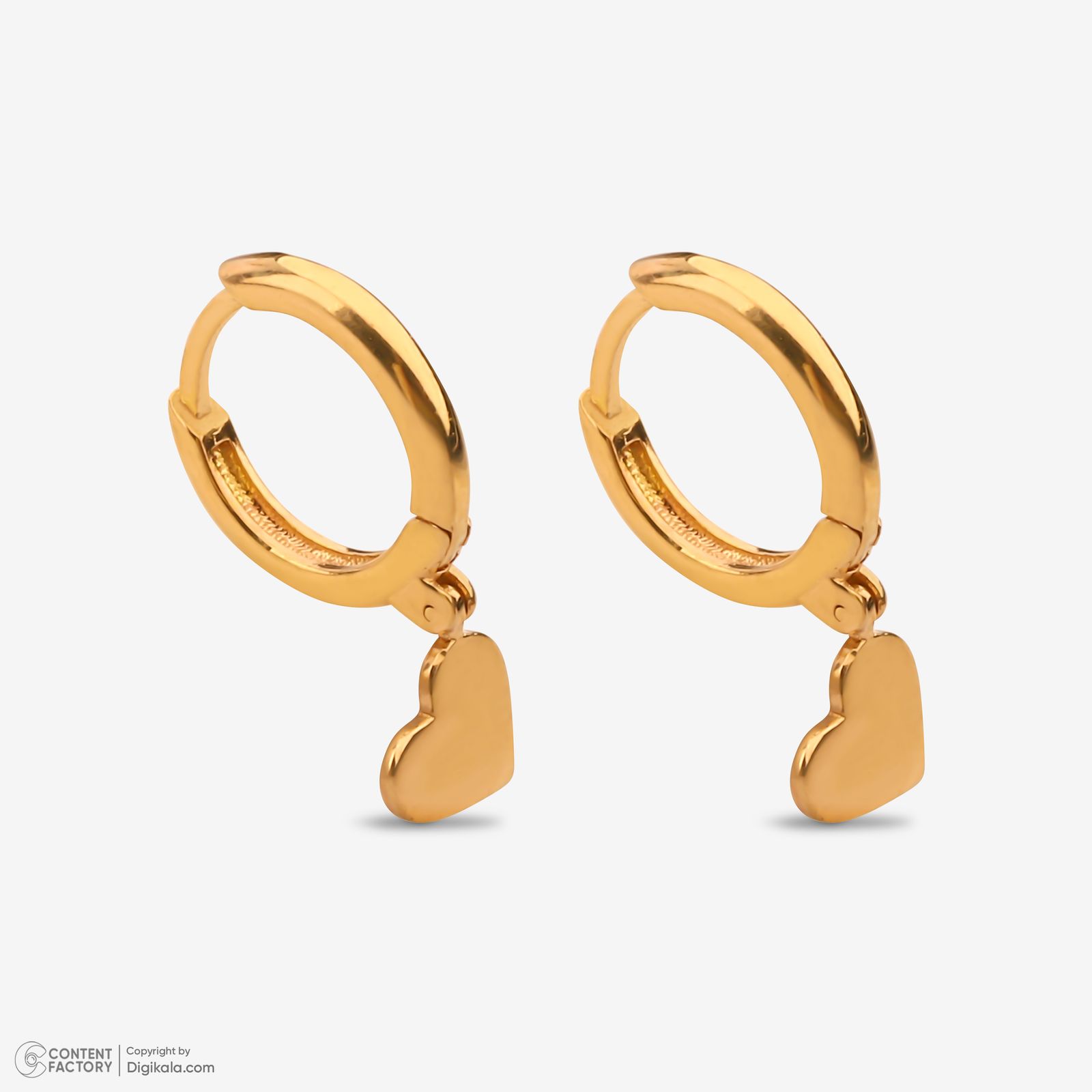 گوشواره حلقه‌ای طلا کم اجرت  18 عیار زنانه گلدم مدل E244013 -  - 4