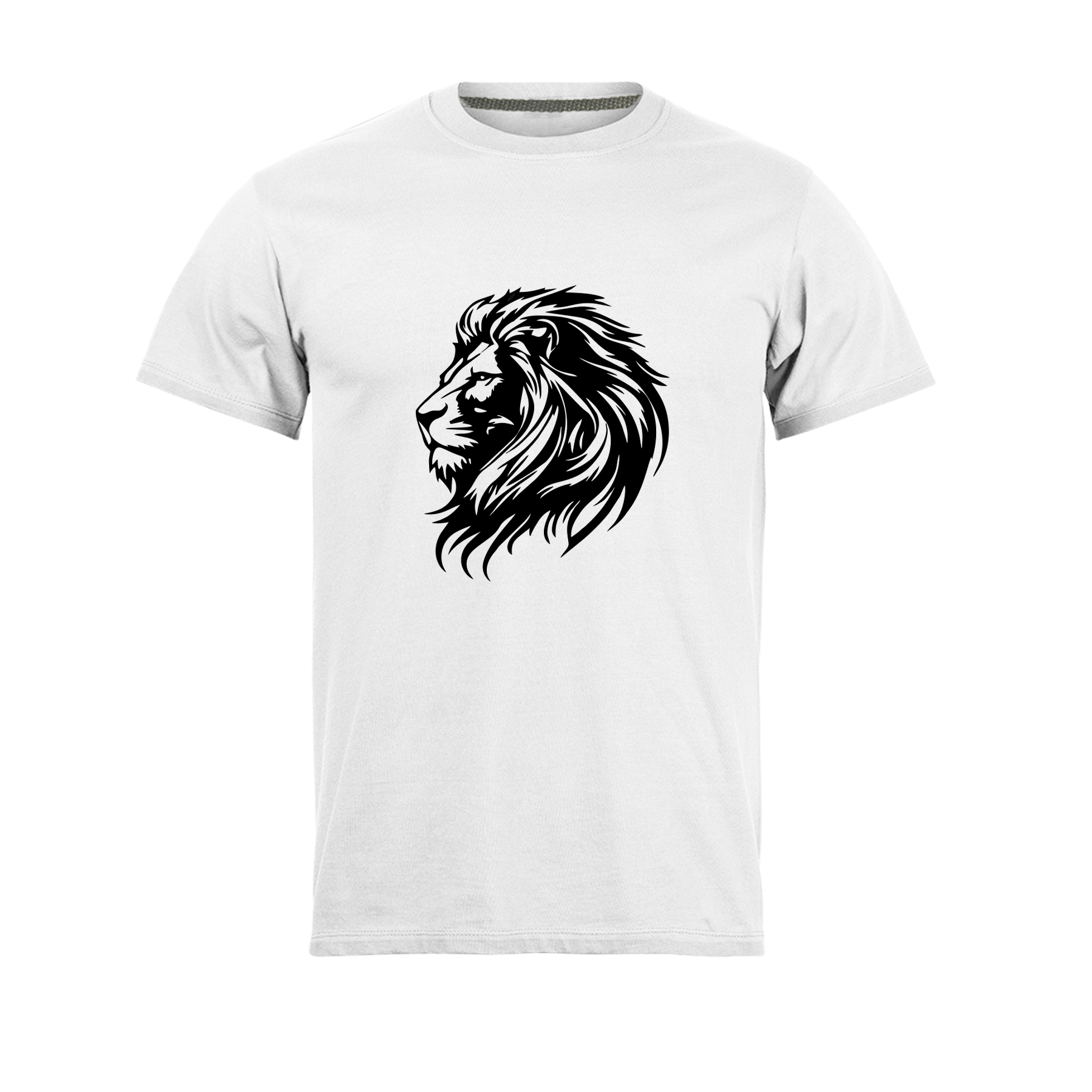 تی شرت آستین کوتاه مردانه مدل  Lion_N1_0255 رنگ سفید