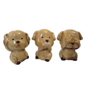 مجسمه مدل سگ های خردمند مجموعه 3 عددی