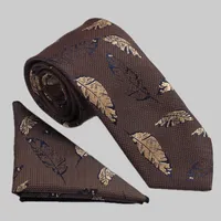 ست کراوات و دستمال جیب مردانه نسن مدل T169