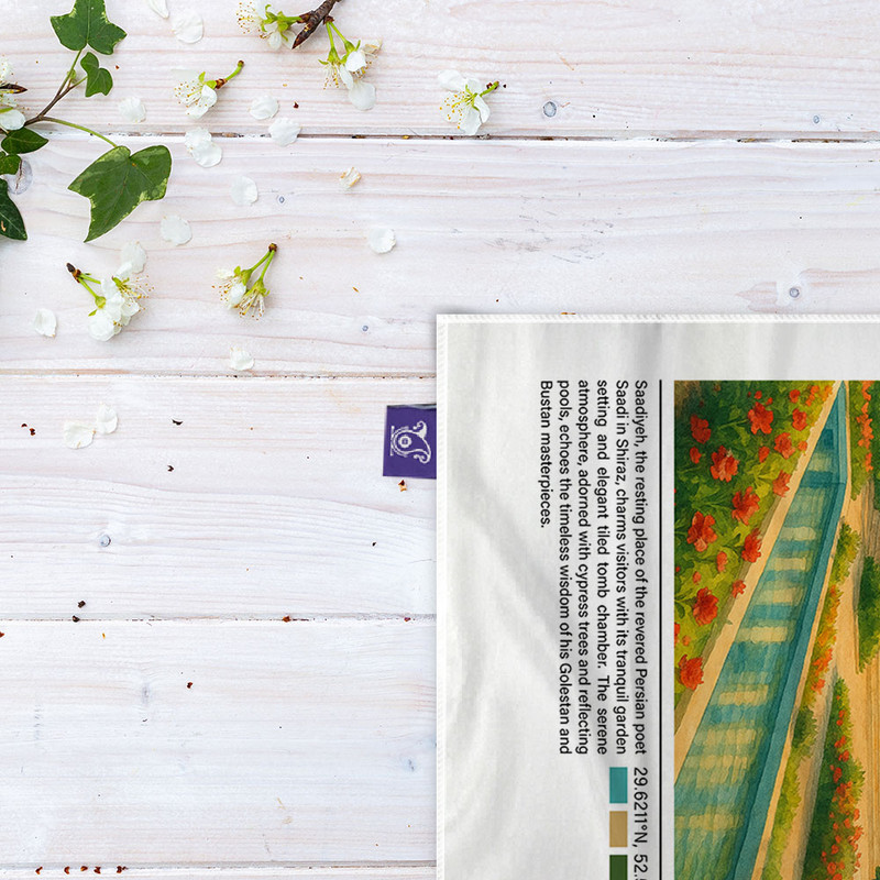 کاغذ کادو ترمه طراحان ایده مدل سعدیه شیراز کد map0825 سایز 57x37 سانتی متر