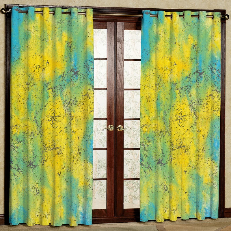 پرده طرح آبرنگی هازان پانچی کد 1127 سایز 140x200 سانتی متر