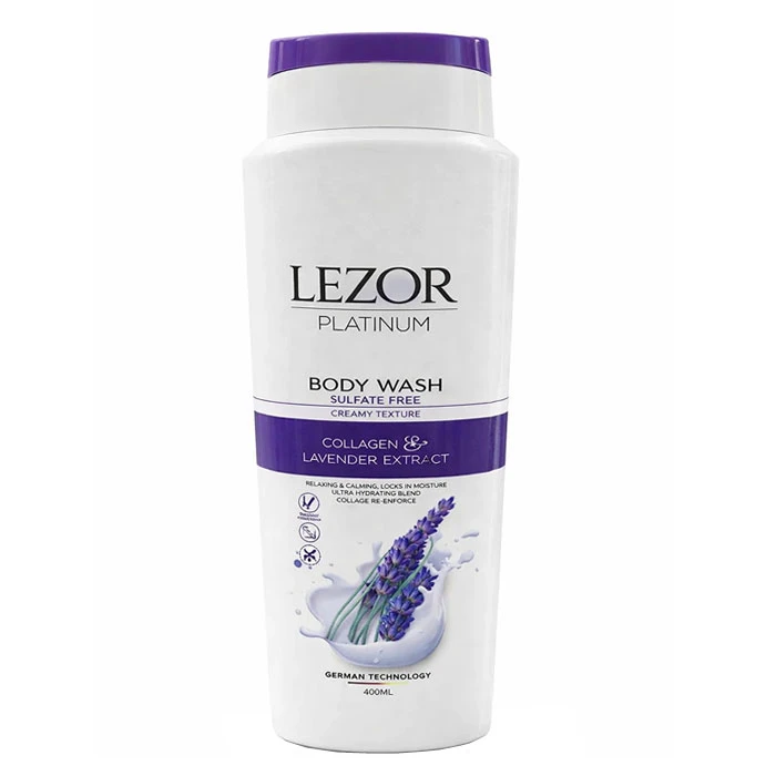 شامپو بدن کرمی لزور مدل 5906 با رایحه اسطوخودوس مناسب برای پوست خشک حجم 400 میلی لیتر