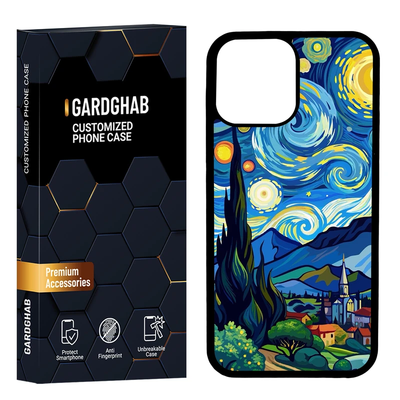 کاور گارد قاب مدل پشت گلس هنری مناسب برای گوشی موبایل اپل iPhone 13 Pro Max