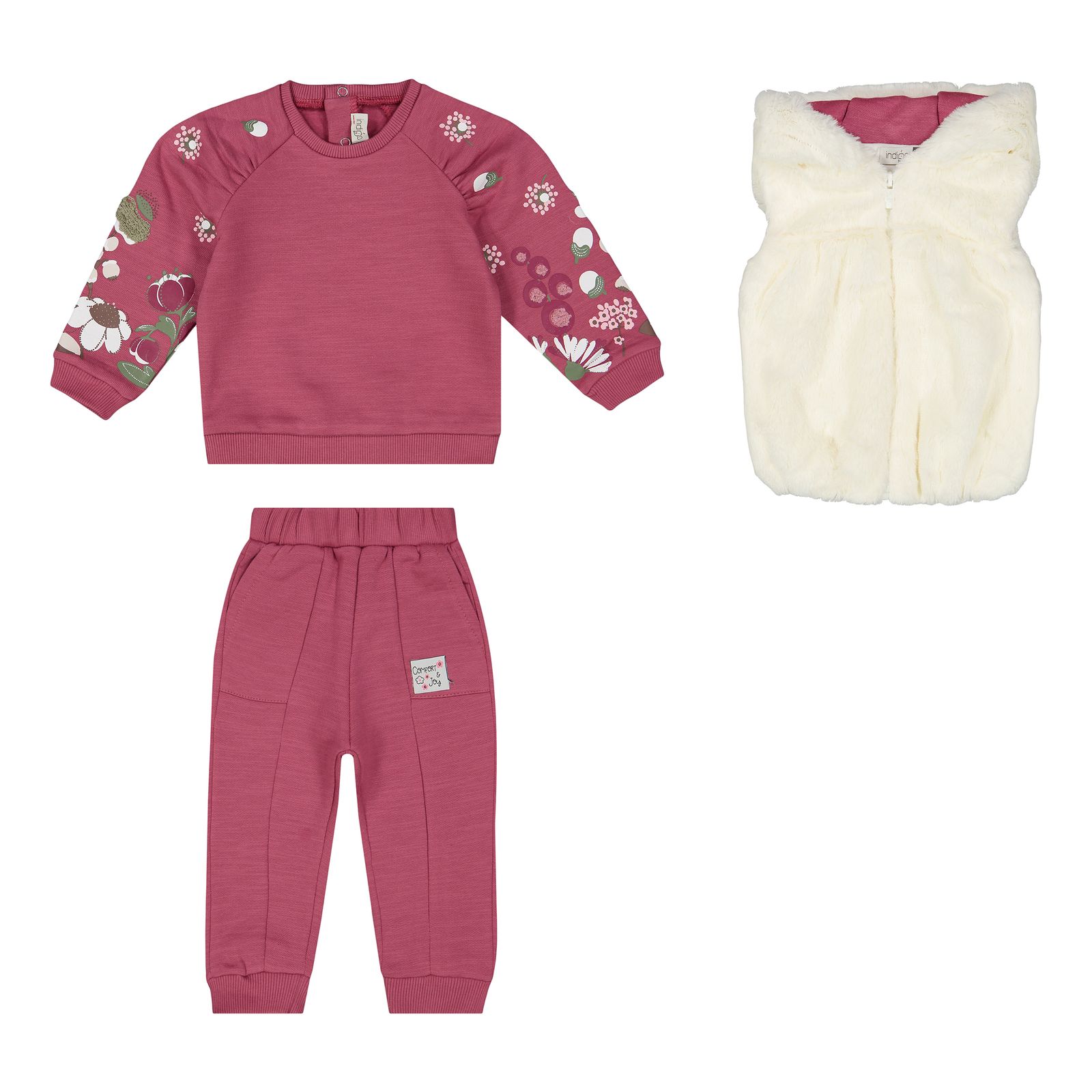 ست 3 تکه لباس نوزادی ایندیگو مدل شقایق کد 231381 -  - 1