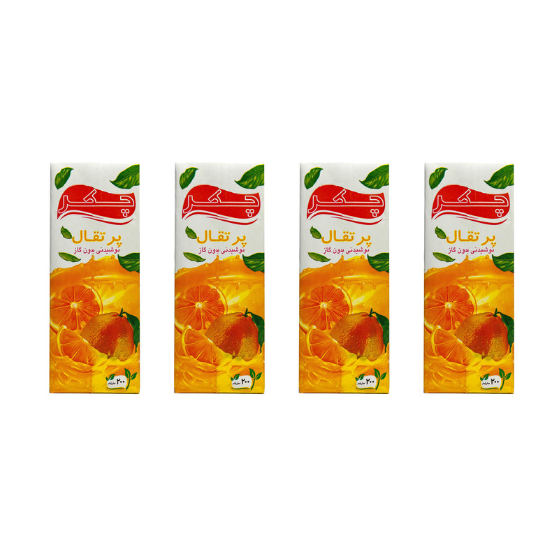 آبمیوه پرتقال چکر - 200 میلی لیتر بسته 4 عددی