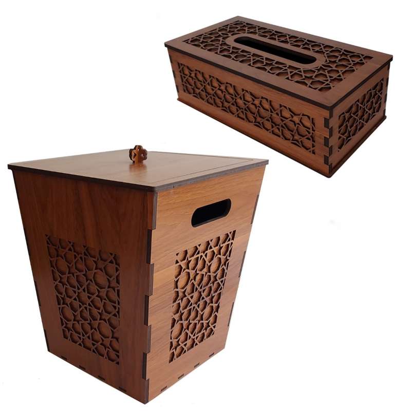 ست سطل و جای دستمال مدل رویال کد 02