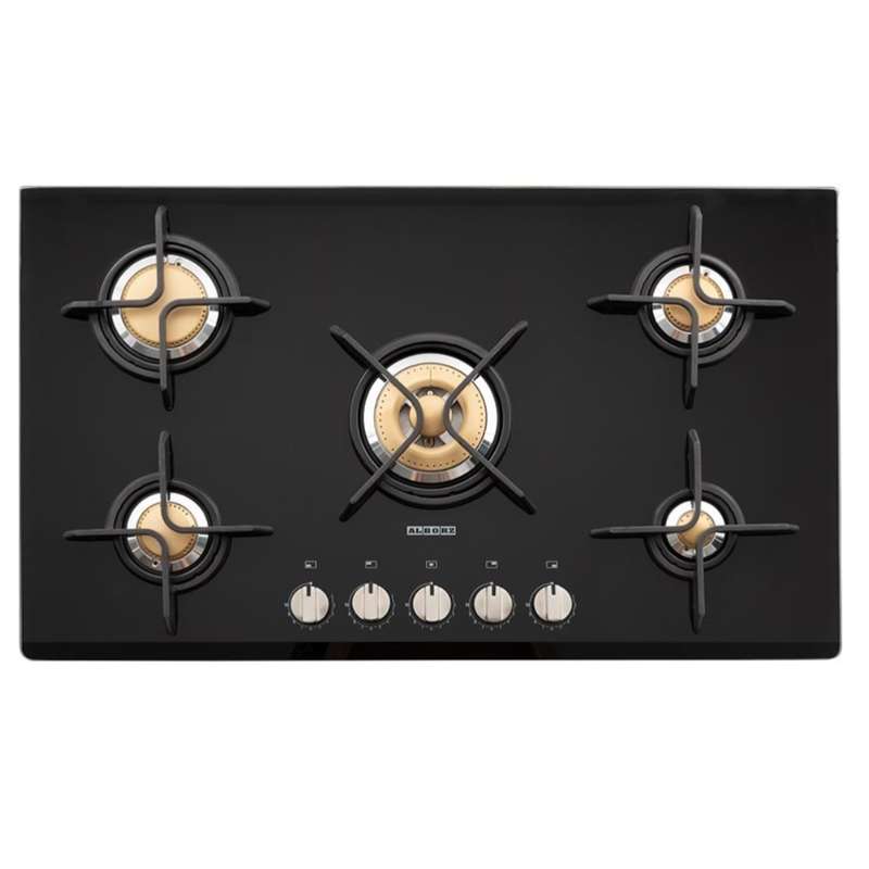 اجاق گاز صفحه‌ای پنج شعله استیل البرز مدل G5912