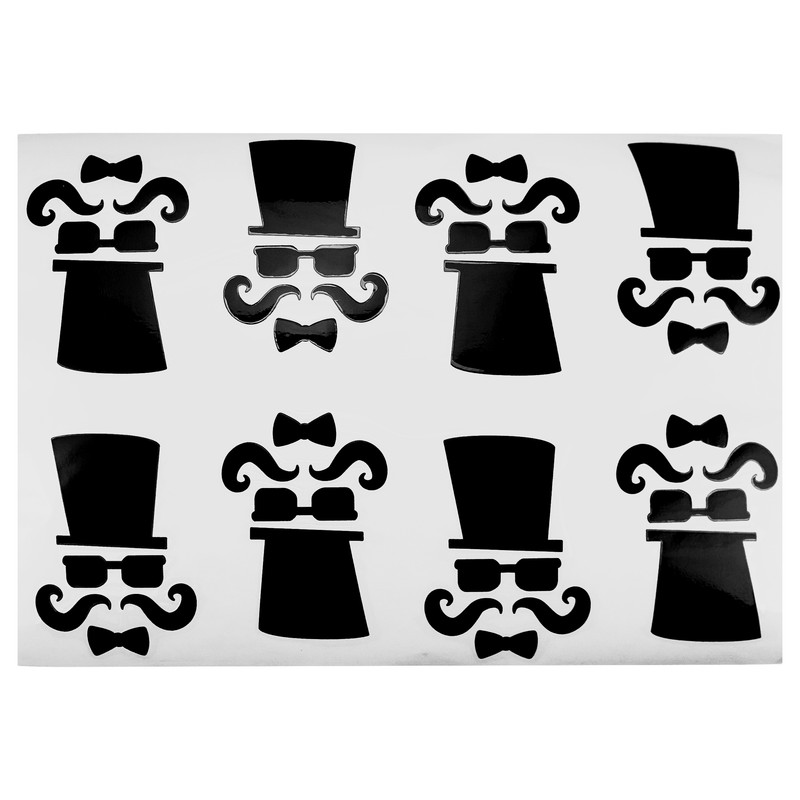 برچسب بادكنك طرح كلاه و سيبيل