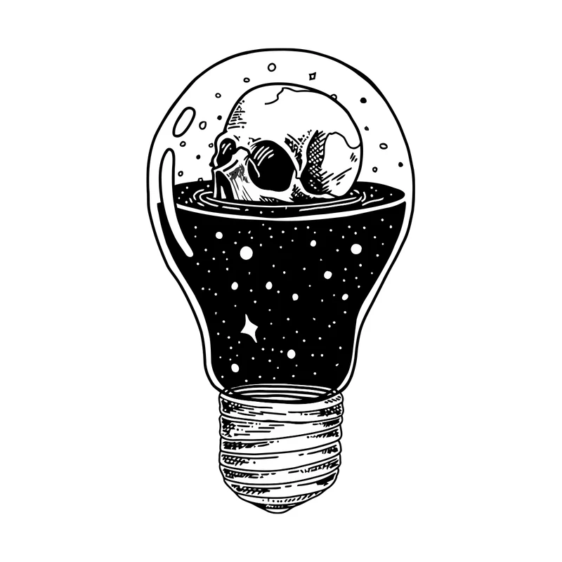 برچسب لپ تاپ پویا مارکت طرح لامپ مرگ کد 2229