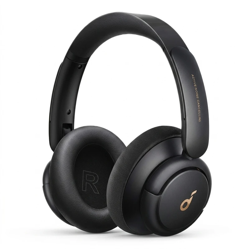 هدفون بلوتوثی انکر مدل SoundCore Life Q30 با نویز کنسلینگ فعال (ANC)، درگاه شارژ USB Type-C، دارای میکروفون دوگانه با حذف نویز، مجهز به فناوری Hi-Res Audio، دارای حالت Transparency برای شنیدن صدای محیط