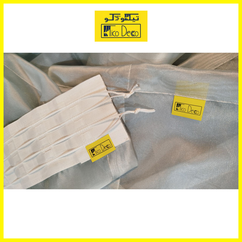 پرده تیکو دکو مدل دوخت ساده حریر شاین ژرسه سایز 280x500 سانتی‌متر