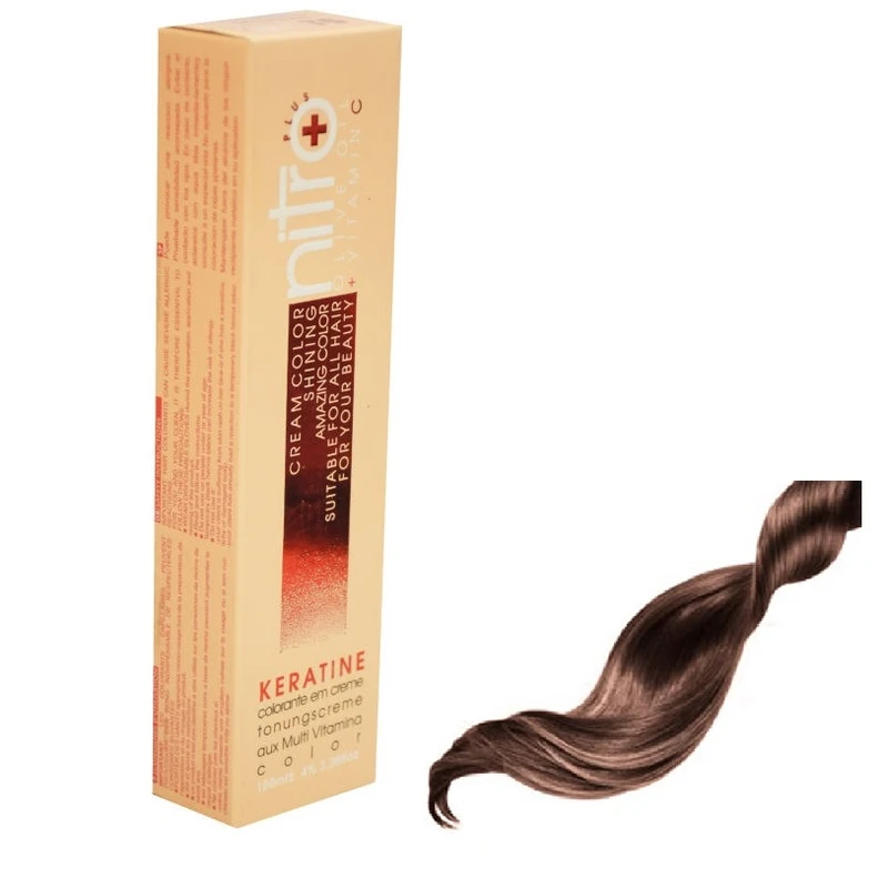رنگ مو نیترو پلاس سری Keratine شماره 5.53 حجم 100 میلی لیتر رنگ قهوه ای کاکائویی روشن