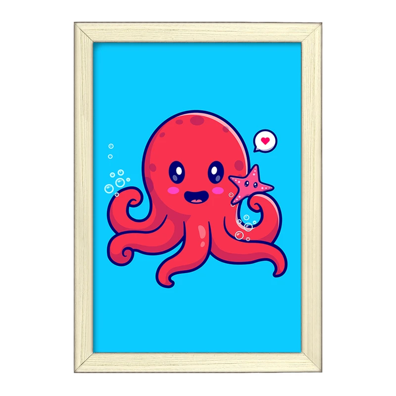 تابلو خندالو طرح حیوانات بامزه هشت پا کد 29733