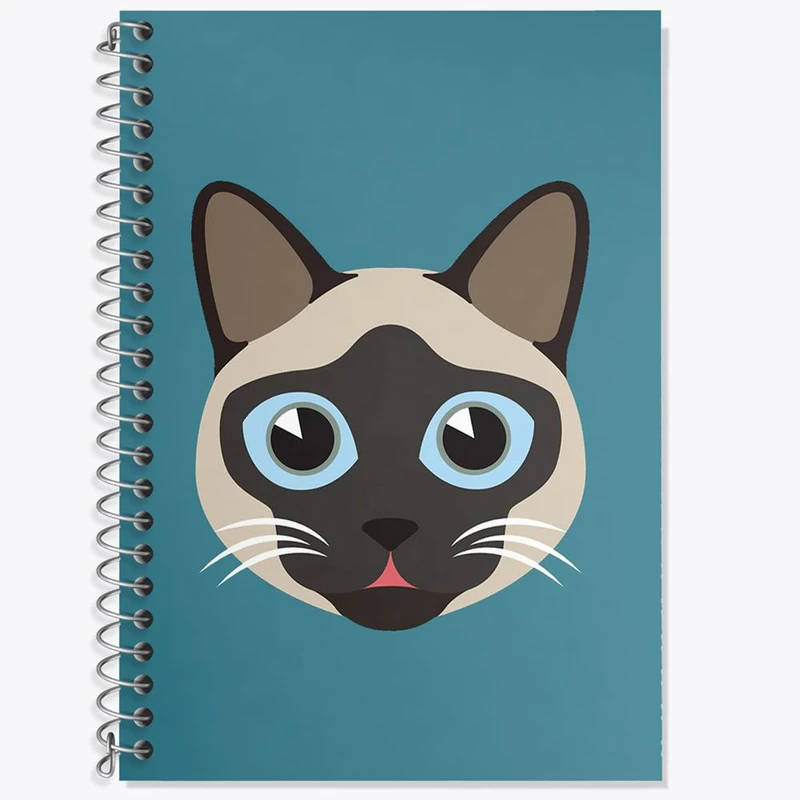 دفتر زبان 50 برگ خندالو مدل دو خط طرح گربه کد 5008