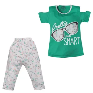 ست تی شرت و شلوارک دخترانه چیندکا مدل 230