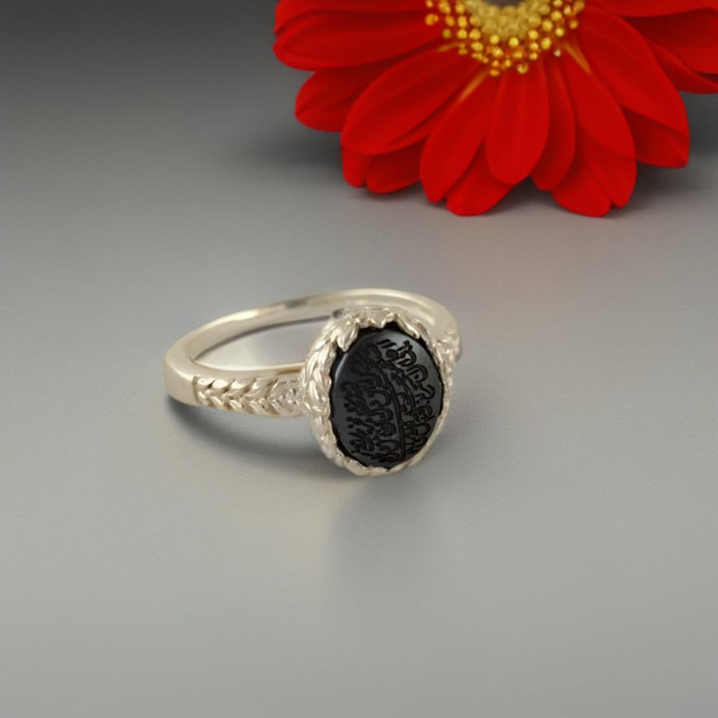 انگشتر نقره زنانه ملک زیور مدل و من یتق الله حدید کد 47