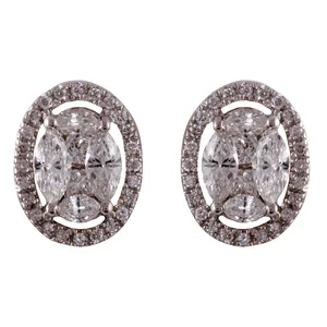 گوشواره طلا 18 عیار زنانه جواهری گاندی مدل 30608