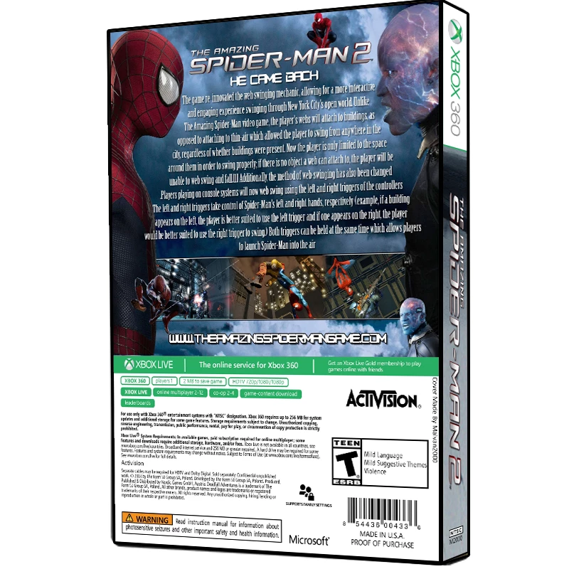 بازی The Amazing Spider-Man 2 مخصوص Xbox 360