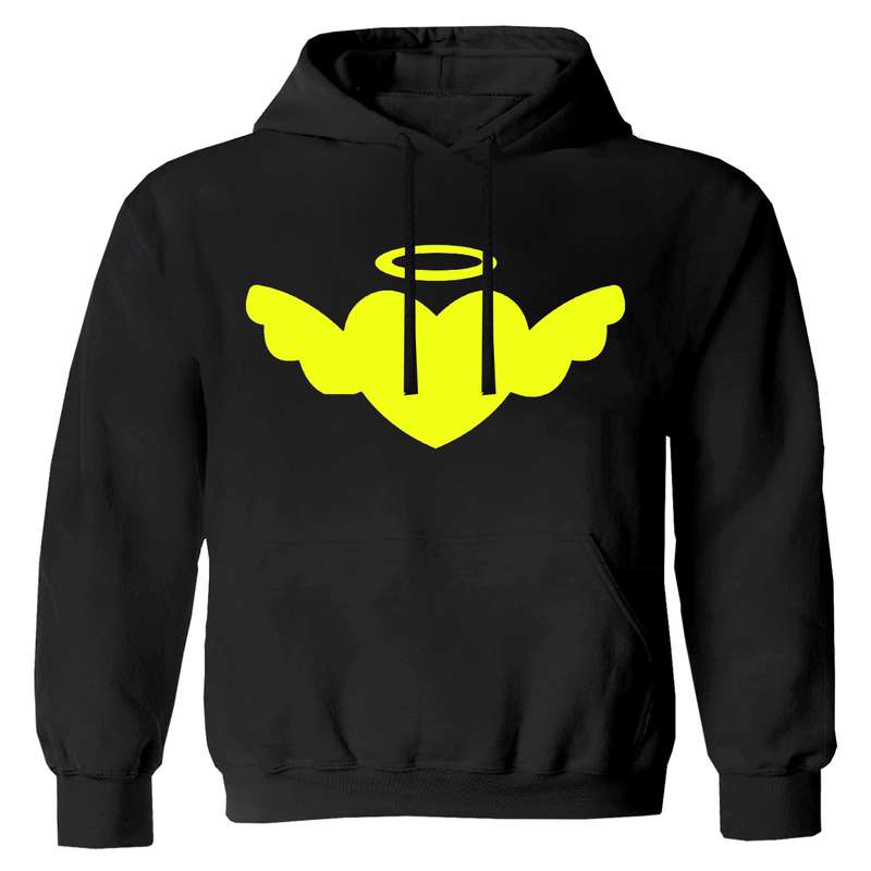 هودی دخترانه مدل قلب بال F30 رنگ مشکی