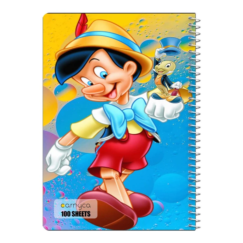 دفتر مشق 100 برگ سیمی کارنیکا طرح پینوکیو Pinocchio کد 57818