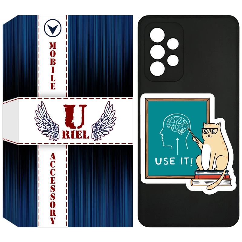 کاور یوریل مدل KSH کد 95 طرح گربه عاقل مناسب برای گوشی موبایل سامسونگ Galaxy A72