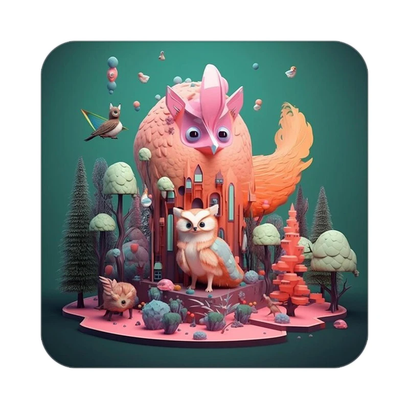 زیر لیوانی کاکتی طرح حیوانات رنگی مدل mp25452