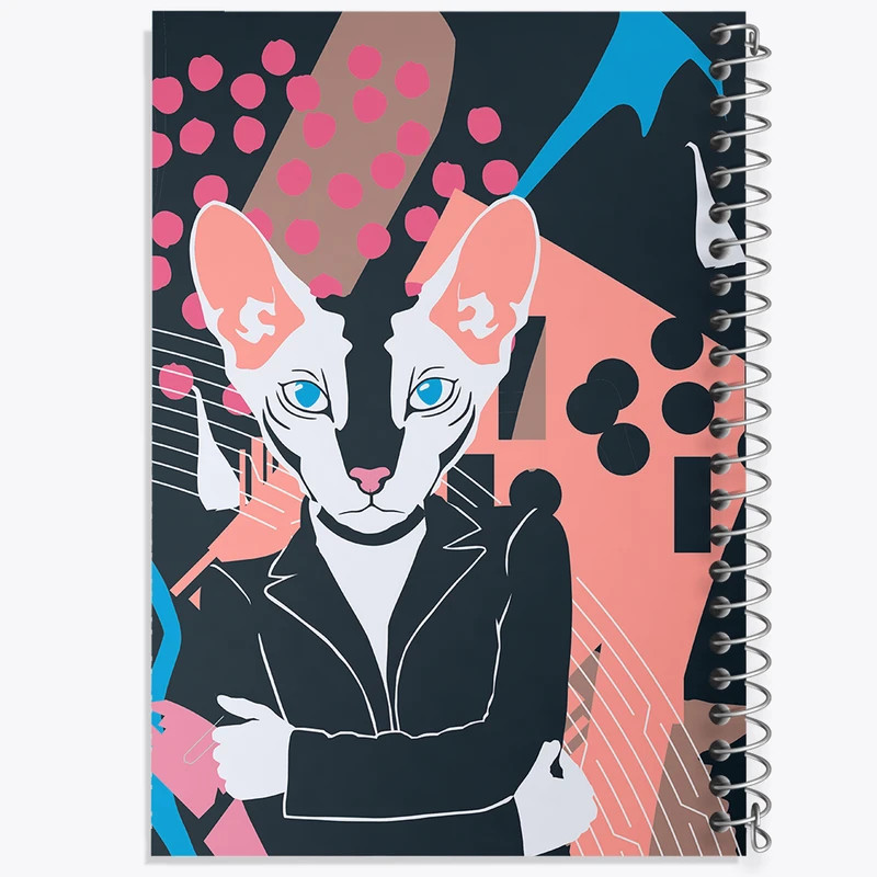 دفتر شطرنجی 50 برگ خندالو مدل گربه (Cat) کد N938