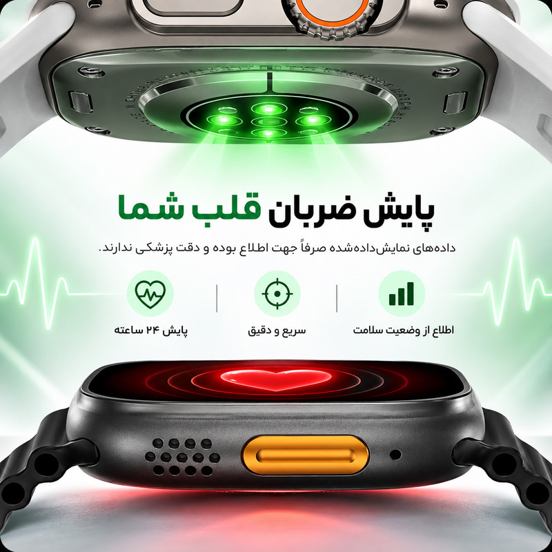 ساعت هوشمند 49 میلی متری مدل QX90 ULTRA با بند سیلیکونی همراه با هدفون بلوتوثی 