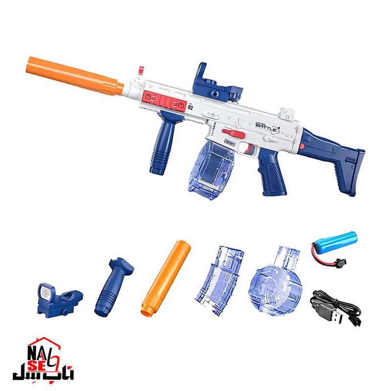 تفنگ آب پاش ناب سل مدل شارژی طرح mp5 کد 01