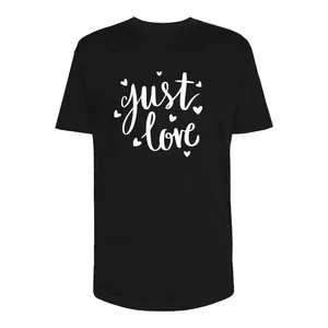 تی شرت لانگ آستین کوتاه زنانه مدل Just Love کد Sh081 رنگ مشکی