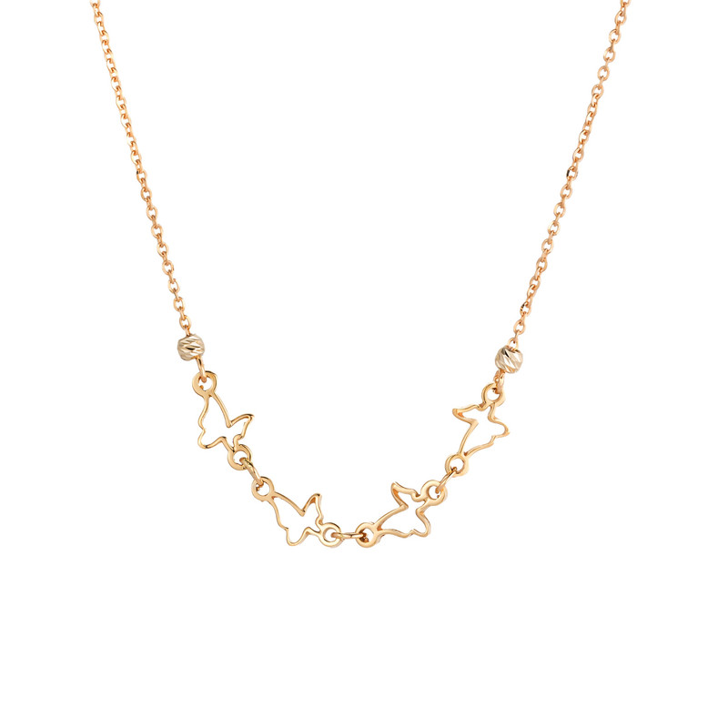 گردنبند طلا 18 عیار زنانه لیلیوم‌ گلد مدل DNTC35-28d طرح مینیمال پروانه