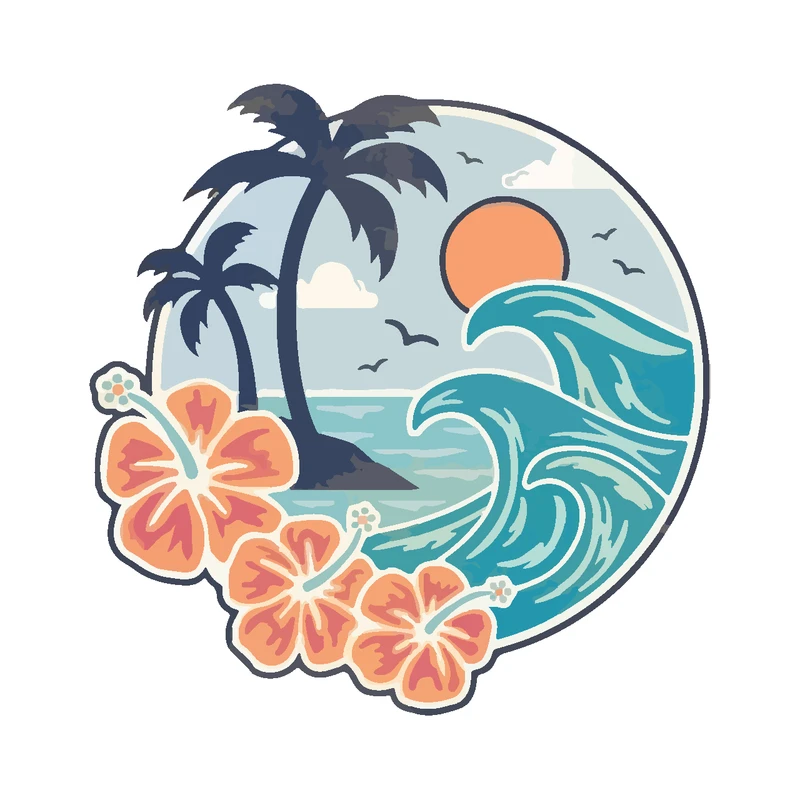 برچسب لپ تاپ پویا مارکت طرح جزیره کد 494