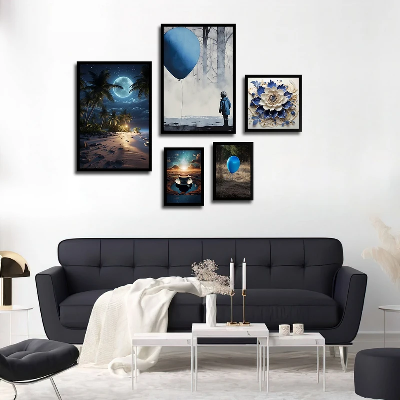 تابلو بکلیت طرح مدرن طبیعت مدل شاین اکلیلی B-1753 مجموعه 5 عددی