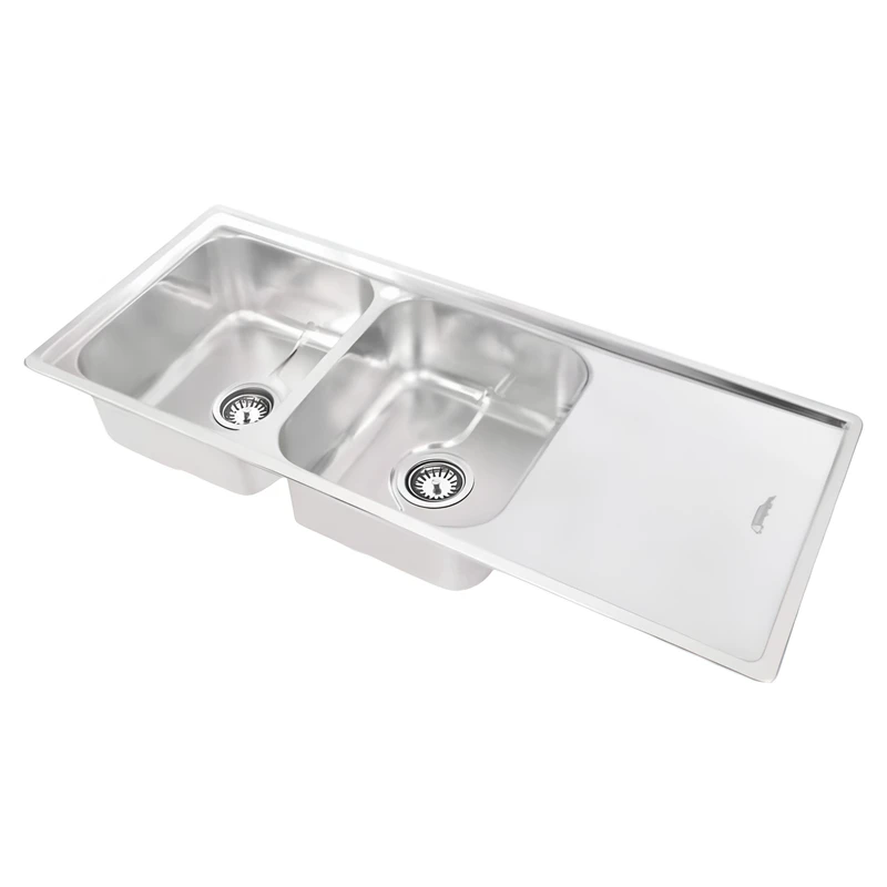 سینک ظرفشویی استیل توکار دو لگنه نگین الماس مدل SA ۱۰۵