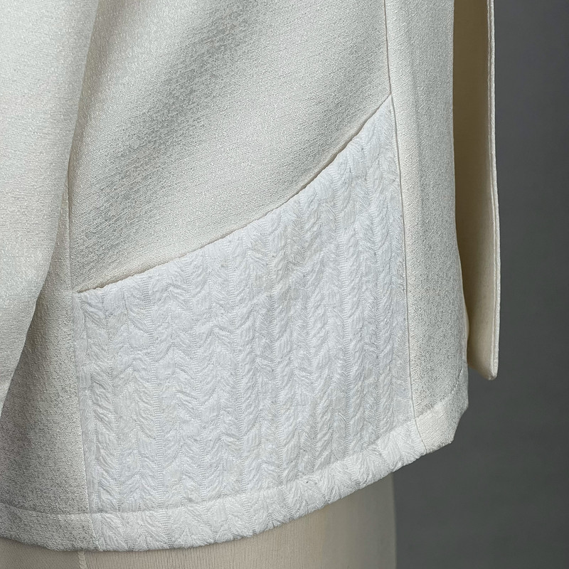 کت زنانه مدل کتان لمه کد AK1123 رنگ شیری