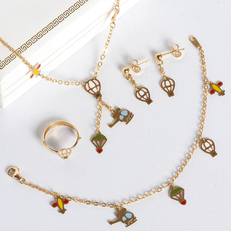 ست طلا 18 عیار دخترانه مدل 511867