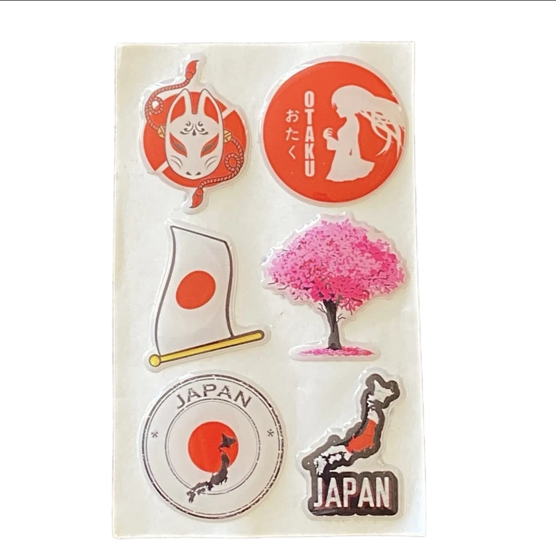 استیکر لپتاپ مدل نمادهای ژاپن بسته 6 عددی