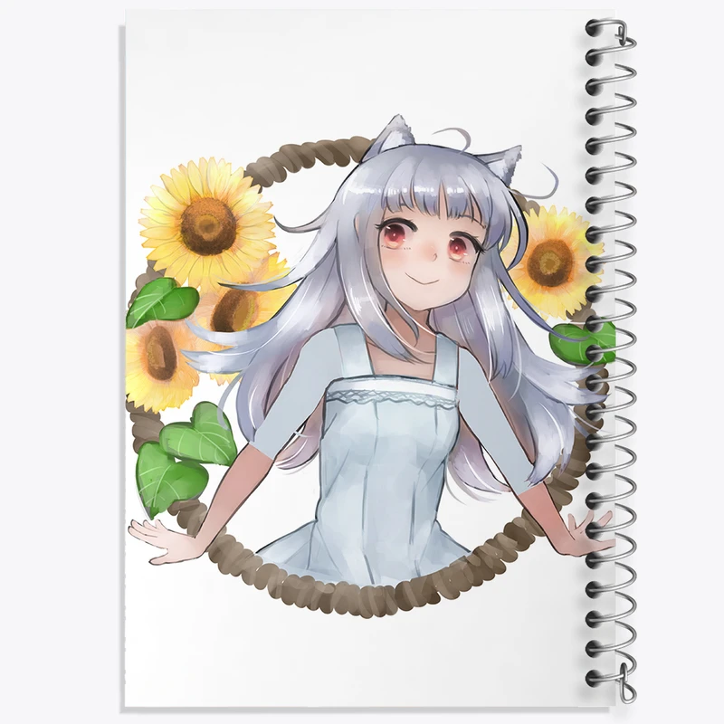 دفتر نقاشی 50 برگ خندالو طرح میوری انیمه ادویه و گرگ کد 36087