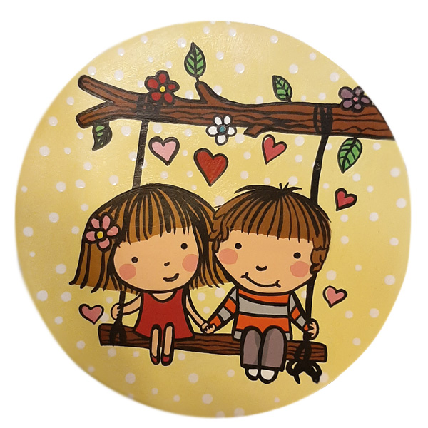  بشقاب دیوار کوب سفالی طرح کودکانه کد H16