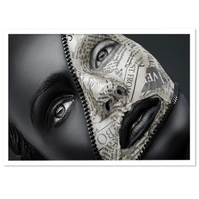 تابلو نوری بکلیت طرح پرتره و عکاسی چهره BLACK مدل W-S879