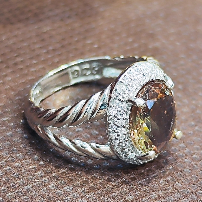 انگشتر نقره زنانه مدل سنگ الکساندریت کد 77