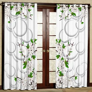   پرده مدل گل سبز هازان پانچی کد 4749 سایز 140x200 سانتی متر