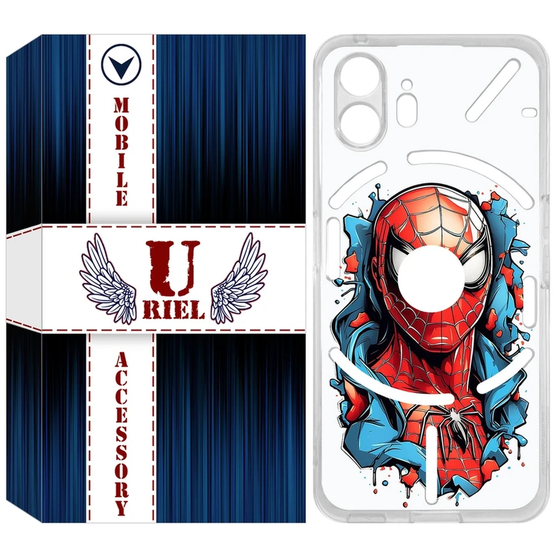 کاور یوریل  مدل Clear کد 34 طرح اسپایدرمن مناسب برای گوشی موبایل ناتینگ فون 2